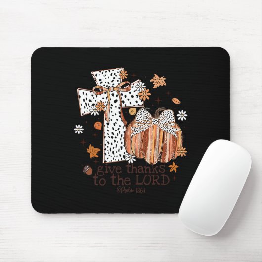 Geef Bedankt aan de Here Herfst Kruis Christelijke Muismat (Met muis)