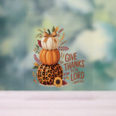 Geef Bedankt aan de Here, herfst Pompoen Acryl Bord (Neutraal)