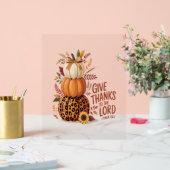 Geef Bedankt aan de Here, herfst Pompoen Acryl Bord (Huwelijk)