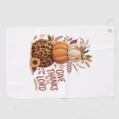 Geef Bedankt aan de Here, herfst Pompoen Golfhanddoek (Horizontaal)