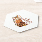 Geef Bedankt aan de Here, herfst Pompoen Kartonnen Onderzetters (Schuin)