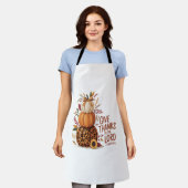 Geef Bedankt aan de Here, herfst Pompoen Schort (Gedragen)