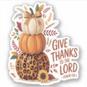 Geef Bedankt aan de Here, herfst Pompoen Sticker (Voorkant)