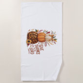 Geef Bedankt aan de Here, herfst Pompoen Strandlaken (Voorkant)