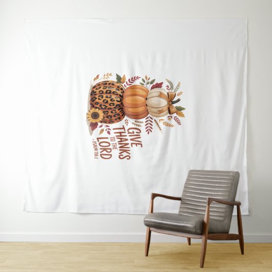Geef Bedankt aan de Here, herfst Pompoen Wandkleed (In Situ (horizontaal))