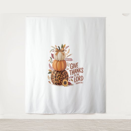 Geef Bedankt aan de Here, herfst Pompoen Wandkleed (Voorkant)