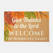Geef Bedankt aan de Here Thanksgiving Herfst Deurmat (Voorkant)