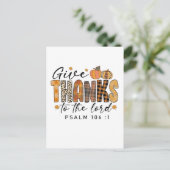 Geef Bedankt aan de Here Thanksgiving Turkije Uitnodiging Briefkaart (Staand voorkant)