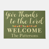 Geef Bedankt aan de Here Thanksgiving Welkom Deurmat (Voorkant)