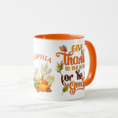 Geef Bedankt aan de Here, want Hij is goed. Mok (Voorkant rechts)