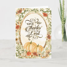 Geef Bedankt aan de Lord Autumn Flowers & Pumpkins