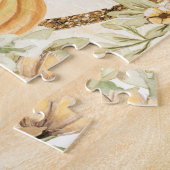 Geef Bedankt aan de Lord Autumn Flowers Pumpkins Legpuzzel (Zijkant)