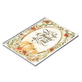 Geef Bedankt aan de Lord Autumn Flowers & Pumpkins Notitieboek (Linkerzijde)