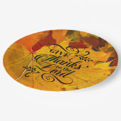 Geef Bedankt aan de Lord Beauful Fall Leaves Papieren Bordje (Gekanteld)