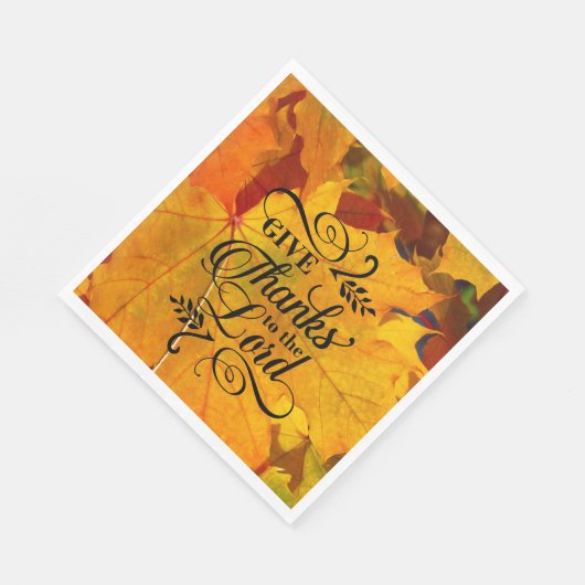 Geef Bedankt aan de Lord Beauful Fall Leaves Servet (Hoek)