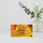 Geef Bedankt aan de Lord Beauful Fall Leaves Visitekaartje (Staand voorkant)