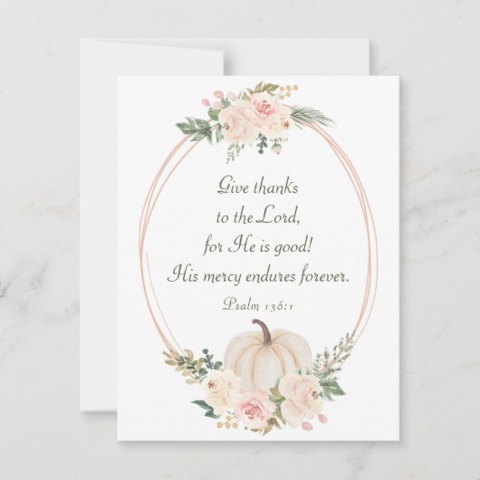 Geef Bedankt aan de Lord Bible Thanksgiving Flat Kaart (Voorkant)