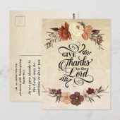Geef Bedankt aan de Thanksgiving van Lord Bible Ve Briefkaart (Voorkant / Achterkant)