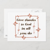 Geef bedankt aan God Christelijk Briefkaart (Voorkant / Achterkant)