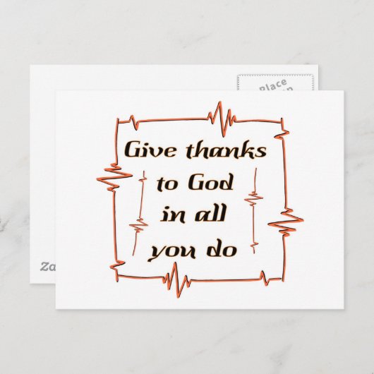 Geef bedankt aan God Christelijk Briefkaart (Voorkant / Achterkant)