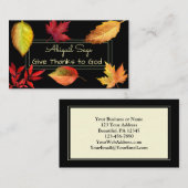 Geef Bedankt aan God, mooie herfstbladeren Visitekaartje (Voorkant / Achterkant)