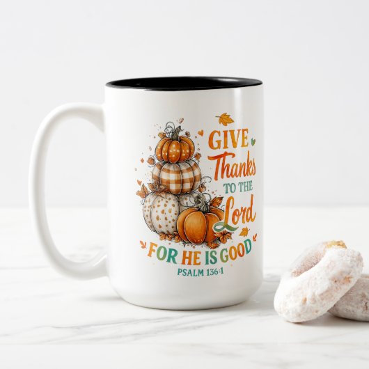 Geef Bedankt aan... Tweekleurige Koffiemok (Met donut)