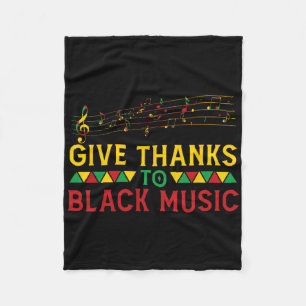 Geef Bedankt aan Zwarte Muziek Zwart - Geschiedeni Fleece Deken