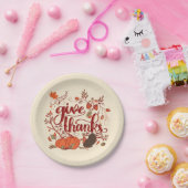 Geef Bedankt Autumn Harvest, Thanksgiving Turkije Papieren Bordje (Feest)