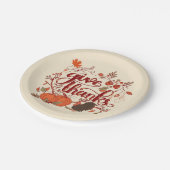 Geef Bedankt Autumn Harvest, Thanksgiving Turkije Papieren Bordje (Gekanteld)