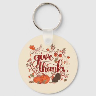 Geef Bedankt Autumn Harvest, Thanksgiving Turkije Sleutelhanger