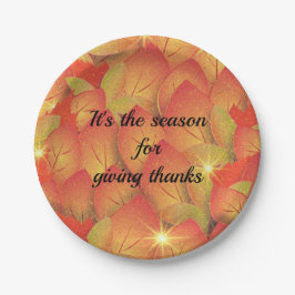 Geef Bedankt Autumn Leaves Papieren Bordje