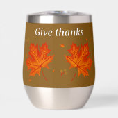 Geef Bedankt Autumn Leaves Stemless Wine Tumbler (Voorkant)