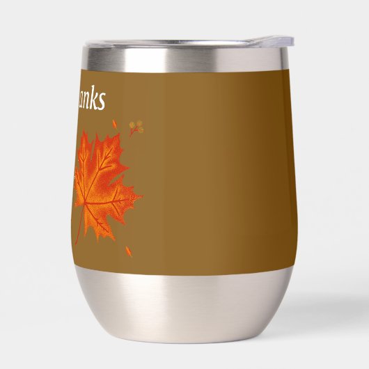 Geef Bedankt Autumn Leaves Stemless Wine Tumbler (Links)