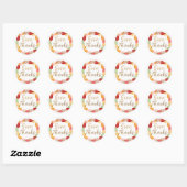 Geef Bedankt Autumn Leaves Wreath Ronde Sticker (Vel)