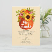 Geef Bedankt Autumn Pumpkin-Thanksgiving Kaart (Staand voorkant)