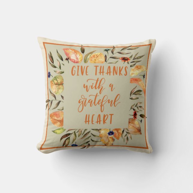 Geef Bedankt - Autumn Wreath Pillow Kussen (Voorkant)