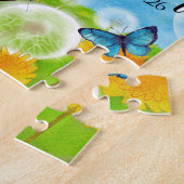  geef Bedankt Bijbel Verse Floral Familienaam Legpuzzel (Zijkant)