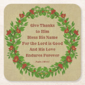 Geef Bedankt Bless Zijn naam Heer is goed - Kartonnen Onderzetters (Voorkant)