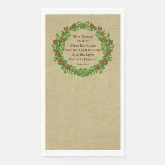 Geef Bedankt Bless Zijn naam Lord is goed Servet (Voorkant)