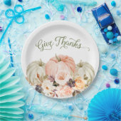 Geef Bedankt Bloemen Pompoen Papier Borden Papieren Bordje (Feest)