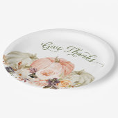 Geef Bedankt Bloemen Pompoen Papier Borden Papieren Bordje (Gekanteld)