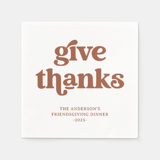 Geef Bedankt | Boho Retro Thanksgiving Servet (Voorkant)