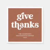 Geef Bedankt | Boho Retro Thanksgiving Terracotta Servet (Voorkant)
