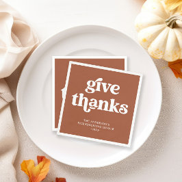 Geef Bedankt | Boho Retro Thanksgiving Terracotta Servet