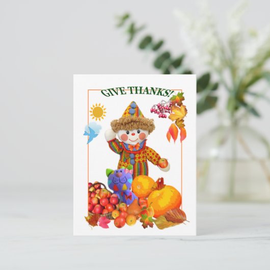 GEEF BEDANKT! ~ BRIEFKAART 4 KINDEREN (Staand voorkant)