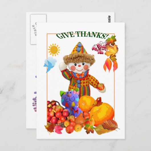 GEEF BEDANKT! ~ BRIEFKAART 4 KINDEREN (Voorkant / Achterkant)