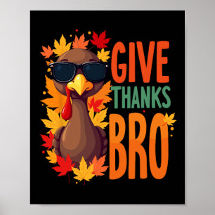 Geef Bedankt Bro Schattigee Turkije Peuter Dankbaa Poster