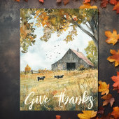 Geef Bedankt Charmante Rustieke Boerderij Thanksgi Kaart