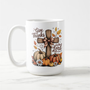Geef Bedankt Christelijke Cross Herfst pompoenen Koffiemok
