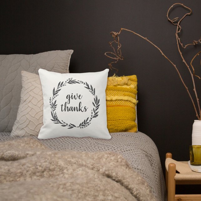 Geef Bedankt dankbaar krans Sierkussen (Creator heeft geüpload)